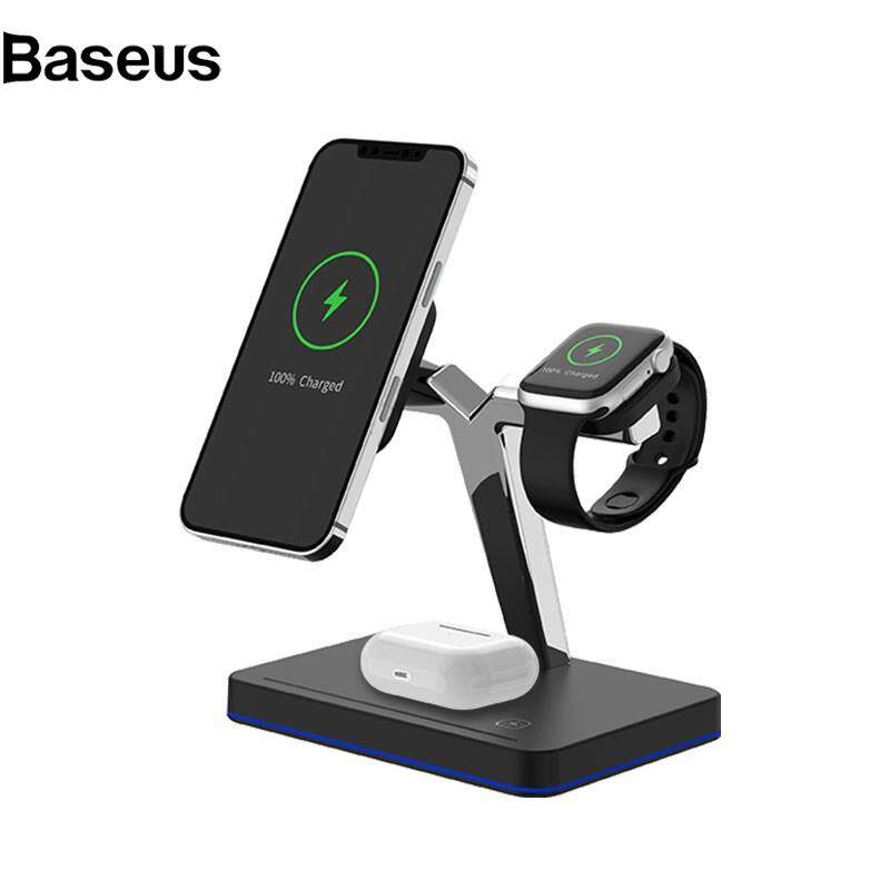 Baseus GY-Z9B 3-in-1 Magnetic Wireless Charging Dock Desktop Charger Cradle Stand for iPhone 12 Series/Apple Watch/AirPods Pro