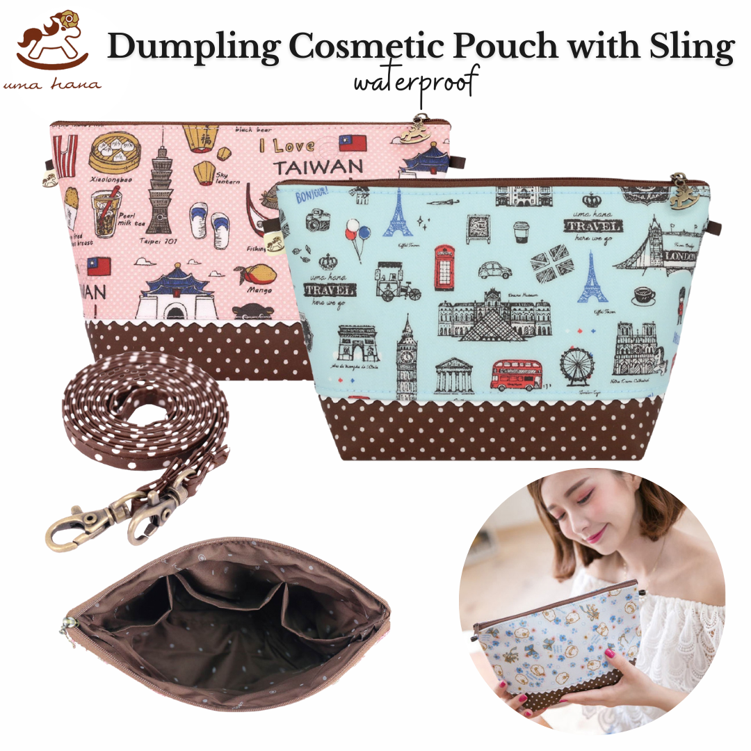 Uma hana Dumpling Cosmetic Pouch with Sling