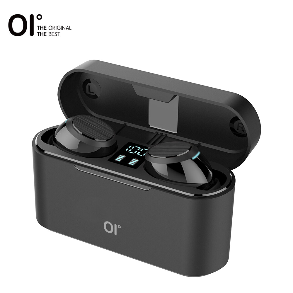 【New】OI AirSounds One True Wireless Earbuds Bluetooth 5.0 1600mAh Ultra Large Capacity LCD Display 6H Playback&Fast Charging One-Step Pairing Touch Sensor with Volume Control Noise Cancellation Deep B